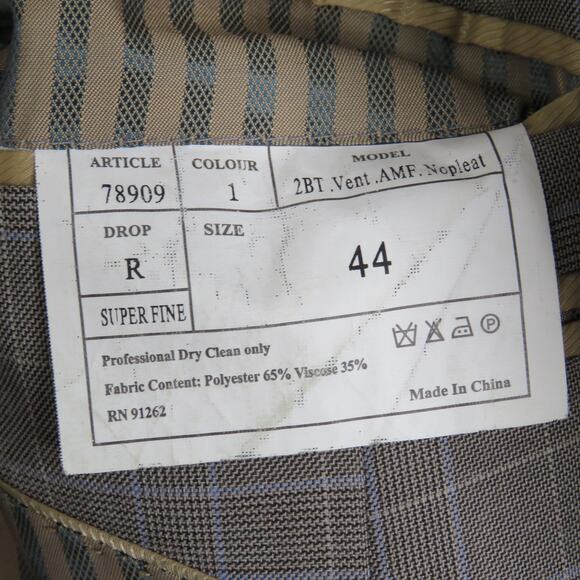Giorgio Fiorelli Brown Plaid Blazer Jacket 44R - Picture 3 of 10